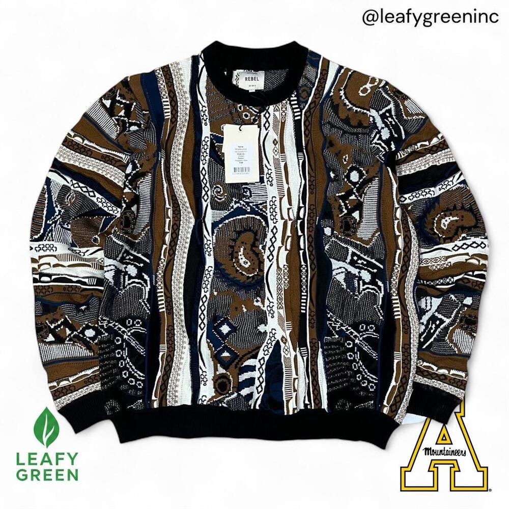 VTG 90s Coogi Original Blues Tundra Style Rebel Sweater NWT us sz L Crop Long